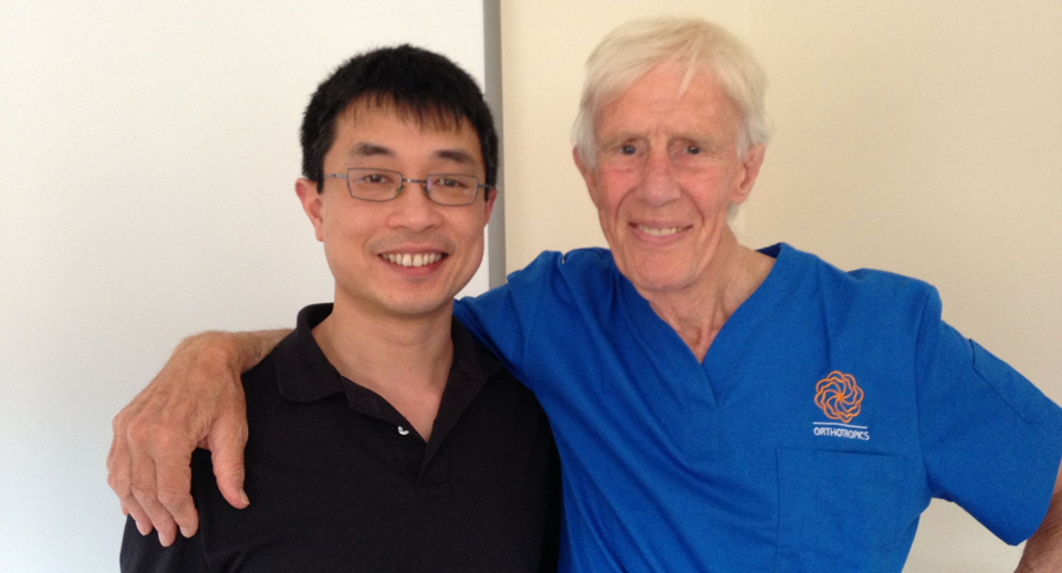 Dr. Simon Wong with his mentor, the late Prof. John Mew