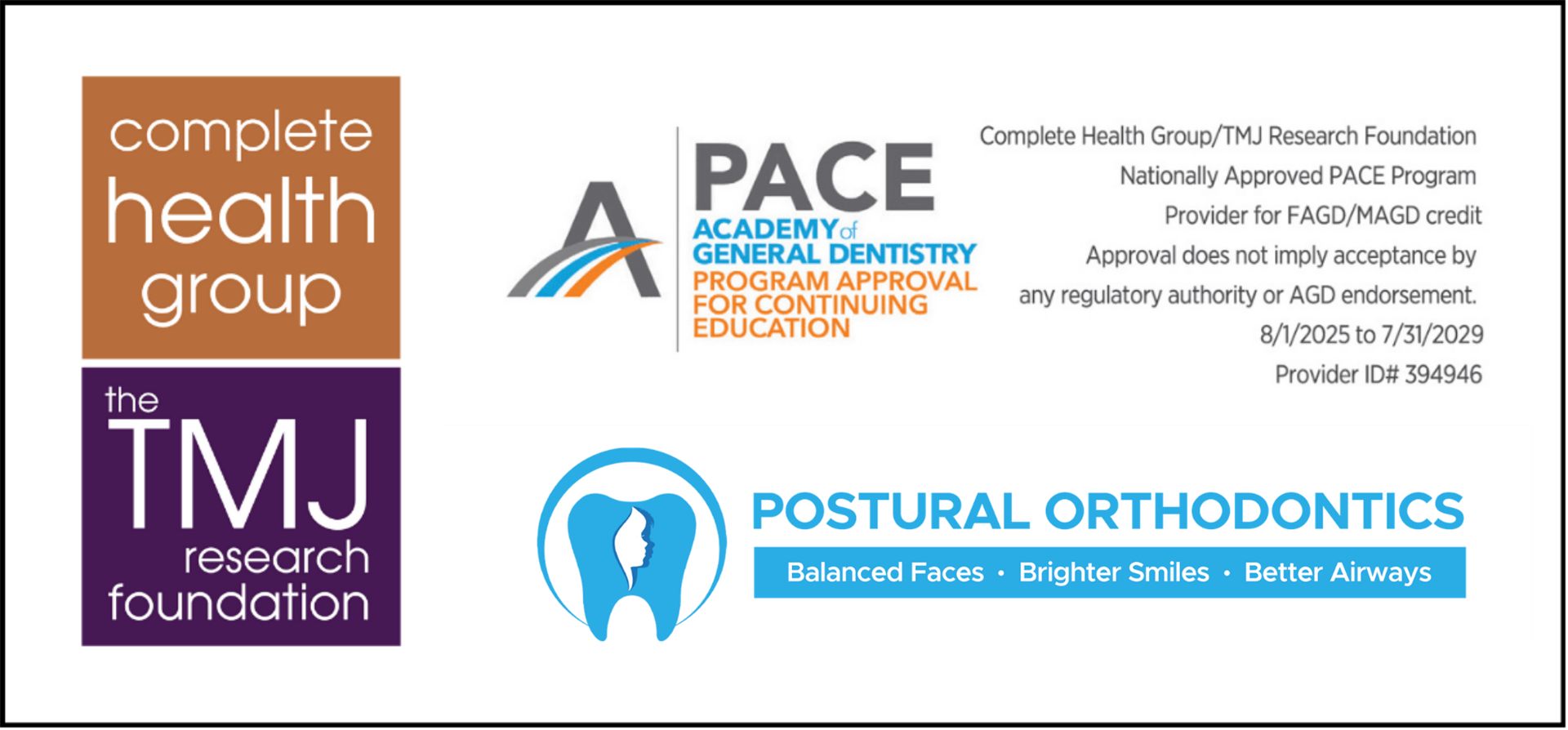 PACE / AGD Program Approval for Continuing Education in partnership with the TMJ Research Foundation & Postural Orthodontics